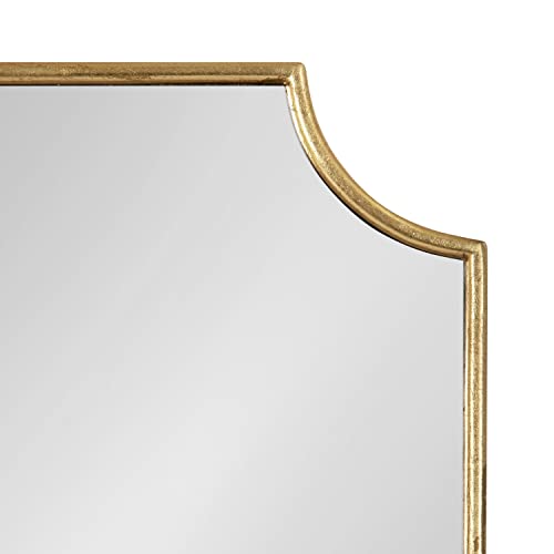 Kate and Laurel Healey Glam Scalloped Wall Mirror, 22 x 30, Gold, Minimal Scallop Mirror for Classic Traditional Wall Decor