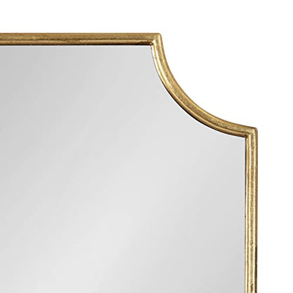 Kate and Laurel Healey Glam Scalloped Wall Mirror, 22 x 30, Gold, Minimal Scallop Mirror for Classic Traditional Wall Decor