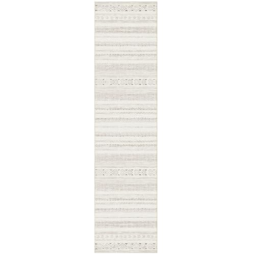 cotiled Hallway 2.6x8 Runner Rugs Washable Boho Moroccan Soft Rug - color: Light Brown/Cream, size: 2.6' x 10' (Runner)