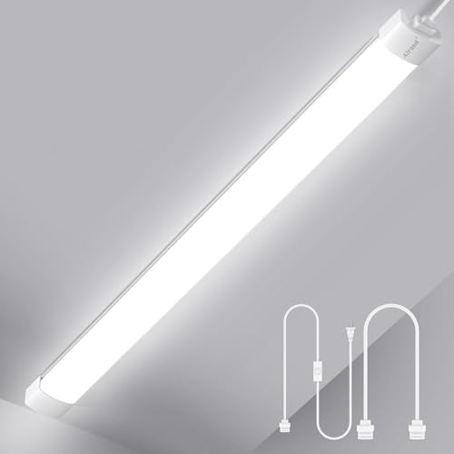 Airand Led Garage Light 5FT Shop Lighting Fixture with Plug in Cord,Waterproof LED Lights 5000K Under Cabinet Lighting Tube Lights 45W for Kitchen Bathroom Workbench - size: 5FT/1PCS