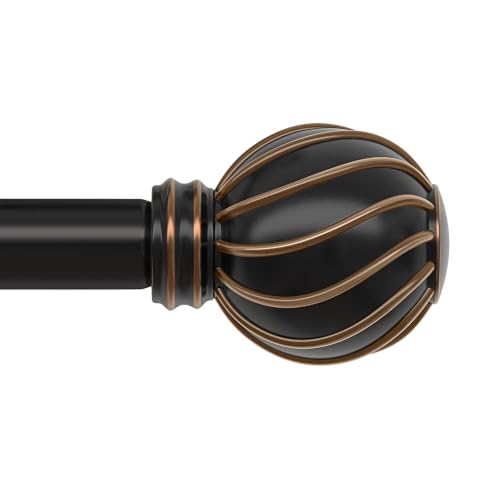 Black Curtain Rods for Windows 66 to 120 Inch 7/8" Diameter Metal - color: Black, size: 36"-120"|1 Pack