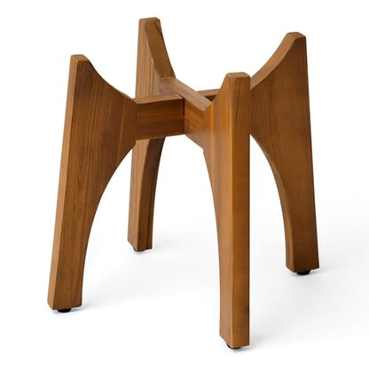 KUTE NEST 13" H x 14.8" W Acacia Solid Wood Plant Stand - Walnut - color: Walnut, size: High - Small - 13"H x 14.8"W