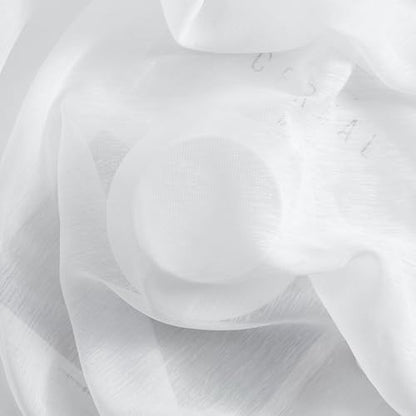 HLC.ME Semi Sheer Grommet Window Curtains, 2 Panels, 54x84 Inch, White - color: White, size: 54"W x 84"L (Pack of 2)