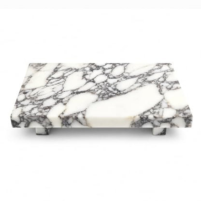 Marble Pedestal Tray for Perfume, Jewelry & Vanity Organizers - color: Calacatta Viola Marble-9.84 in