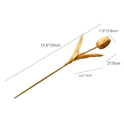 Mandy's 12pcs Artificial Gold Tulips - color: Fully Gold 12pcs