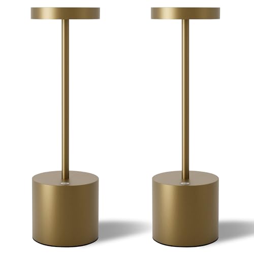 TBBGA LED Cordless Table Lamps Set of 2, 5000mAh Rechargeable Table Light - color: Titanium2