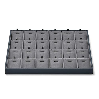 24 Grid Removable Insert Jewelry Necklace Display Tray - size: 24 Grid with Insert
