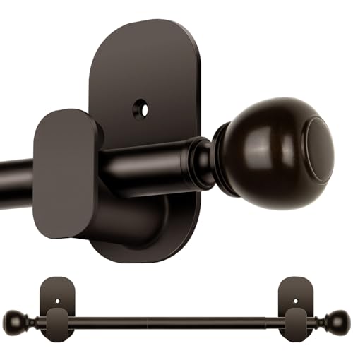USFOOK Bronze Curtain Rods No Drilling 32 to 58 Inch, Adhesive Window Rod - color: Bronze, size: 32-58"