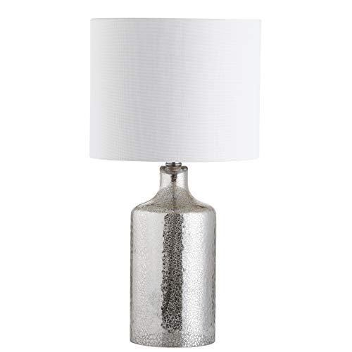 Safavieh Lighting Collection Danaris Silver/ Ivory 19-inch Bedroom Living Room Home Office Desk Nightstand Table Lamp (LED Bulb Included)