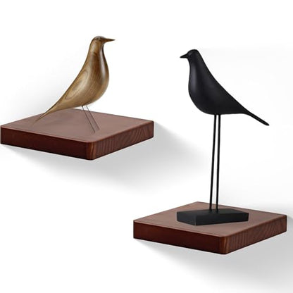 Small Floating Shelves for Wall Set of 2, 6 Inch Square Shelves,Dark Walnut - color: Dark Walnut, size: 6 Inch-2 Pcs