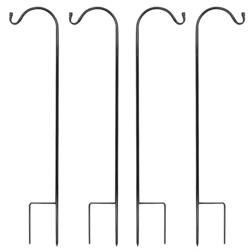 Urban Deco 4 Pack Heavy Duty Shepherds Hook, 37 Inch Tall Plant Hooks,Adjustable Height Garden Stakes & Plant Hooks, Ideal for Garden, Wedding & Outdoor Plant Hanging - size: 37Inch 4PK