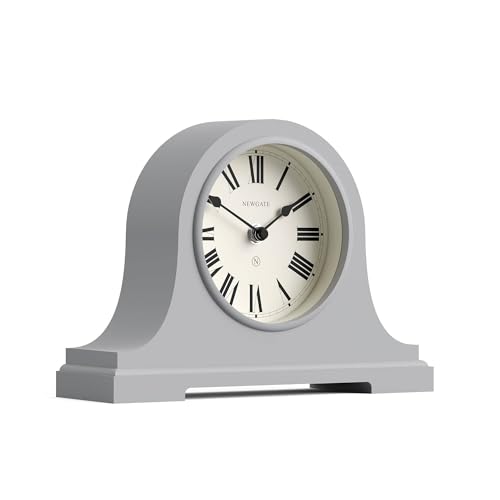 NEWGATE® Broadway Mantel Clock | Classic Napoleon’s hat Design | Clockwork Gray | Roman Numerals | Traditional Style for Desk, Table top, Shelf or Bedside - color: Clockwork Grey