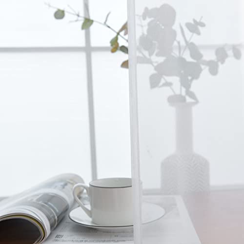 SpaceDresser Basic Rod Pocket Sheer Voile Window Curtain Liners White 2 Panels 52 Width 45 Inch Long for Kitchen Bedroom Children Living Room Yard(White,52 W x 45 L) - color: White, size: 52"W x 45"L (Pack of 2)