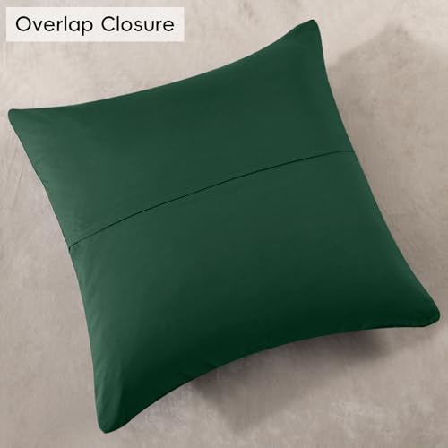 PHF Truly Velvet Euro Shams 26" x 26", Emerald Green, No Insert, 2 Pack - color: Emerald Green, size: 26" x 26" (Pack of 2)