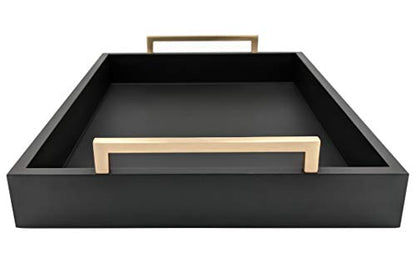 Decorative Coffee Table Tray - Ottoman Tray - color: Pitch Black