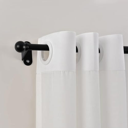 Cafe Curtain Rod 18-30 Inch, 1/2" Diameter, Door Curtain Rod, Black - color: Black, size: 18-30 Inch