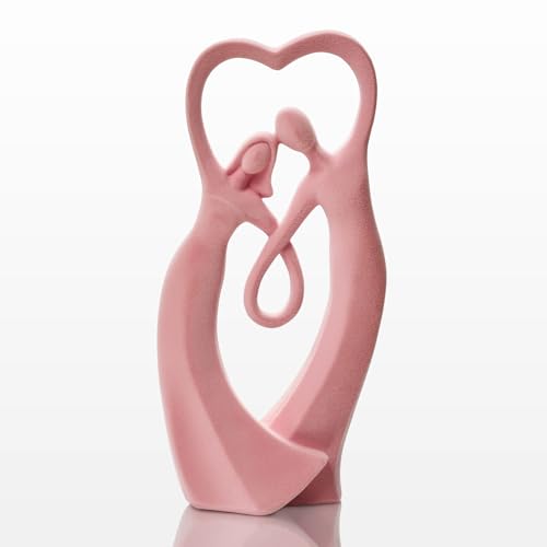 Couple Statue with Soft Flocked Finish, Pink - color: Couple01-pink