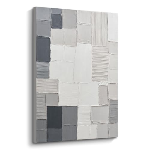 Abstract Mosaic Canvas Wall Art, 24x36" Modern Vertical Textured Wall Decor - color: Vertical, size: 24"L x 36"W