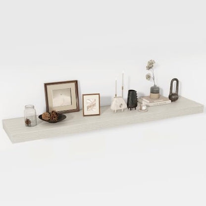 Acovy 55 Inch Floating Shelves, 12" Deep Floating Shelf Wall Mounted, 55" Wall Shelves, Rustic Deep Bookshelf, Extra Deeper & Thicker Display Shelves for Bedroom, Living Room, Set of 1 - color: Grey, size: 12"Wx55"L-1pc