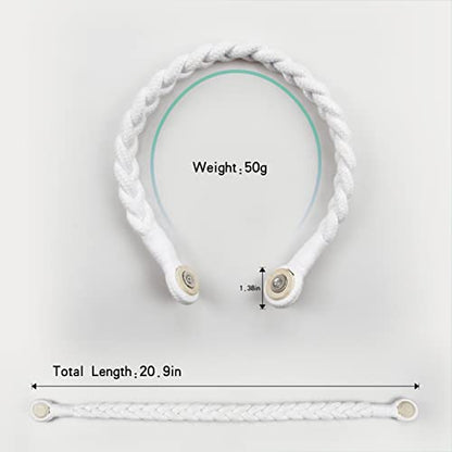 Magnetic Soft Curtain Tiebacks Rope Cotton Window Curtain Holdbacks Porlau - color: White, size: 4 Pack