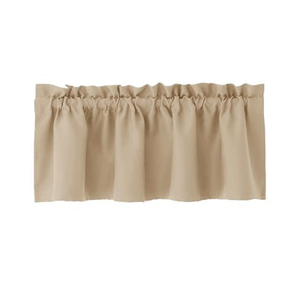 Hiasan Biscotti Beige Valance Curtains for Window 42 x 18 Inches 1 Panel - color: Biscotti Beige, size: 42"W x 18"L (Pack of 1)