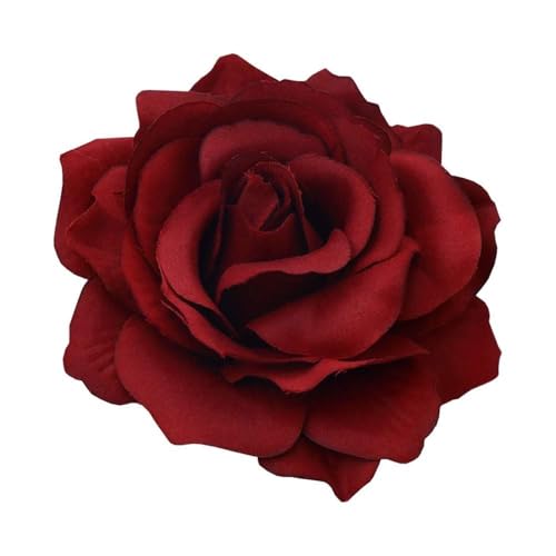 Magnetic Curtain Tiebacks, Rose Flower Tie Backs Rope - color: Burgundy-4 Pack