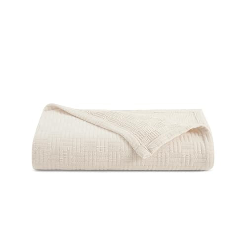 Arkwright Basket Weave King Blanket - 100% Ringspun Cotton All Season Blankets, Luxury Hotel Quality, Soft on Skin, Breathable, 300 GSM for Bed, Sofa, and Chair, 104 X 90 in, Beige - color: Almond Milk Taupe, size: King (104x90)
