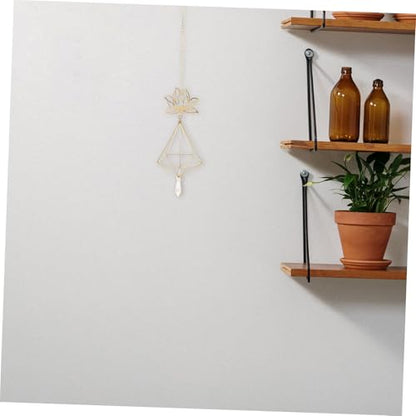 SUPVOX Window Hanging Sun Catcher with Crystal Prism Lotus Hanging Ornament Rainbow Maker for Home Office Garden Metal Frame Decor Easy Install
