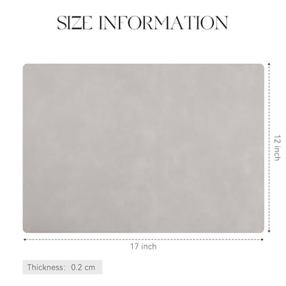 MOSAYT Vinyl Faux Leather Placemats, Set of 6, Light Grey - color: Light Grey