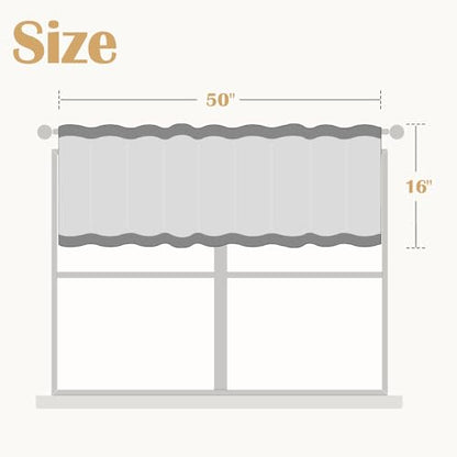 jinchan Stripe Linen Kitchen Valance Curtain, 50x16, 1 Panel, Blue - color: Boxter Striped | Blue on Linen, size: 50"W x 16"L (Pack of 1)