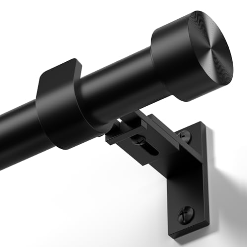 Curtain Rod 36-120 Inch, Black Heavy Duty Curtain Rods for Windows - color: Black, size: 36''-120'' (1 Pack)