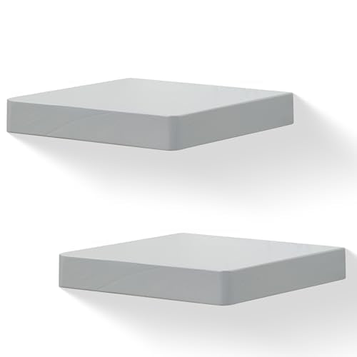 Small Floating Shelves for Wall Set of 2, 6 Inch Square Shelves, Grey - color: Grey, size: 6 Inch-2 Pcs