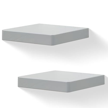 Small Floating Shelves for Wall Set of 2, 6 Inch Square Shelves, Grey - color: Grey, size: 6 Inch-2 Pcs