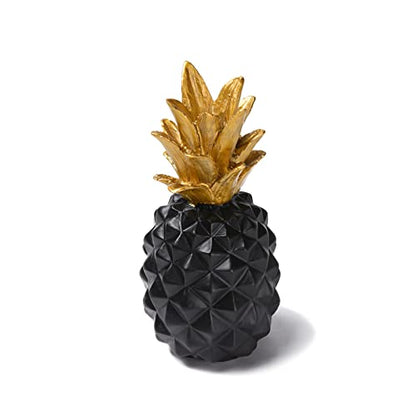 Resin Pineapple Statue, Black Modern Luxury Tabletop Decor, 7.8in (H) - color: Black