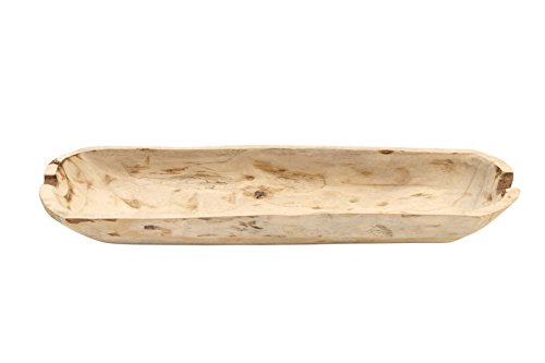 Creative Co-Op Paulownia Wood Oval Bowl | Brown | 22.75" L x 6" W x 3.25" H | (Pack of 4) - color: Natural Wood, size: 22.75" L (Pack of 4)