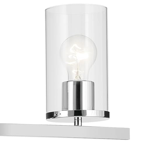 Kichler Crosby 4-Light Bathroom Vanity Light, Chrome - color: Chrome, size: 4 Light, style: Clear Glass