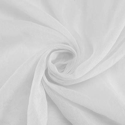 No. 918 Genevieve 2-pack 2-pack Linen Weave Sheer Semi-Sheer Grommet Curtain Panel Pair, 50" x 96", White - color: White, size: 50"W x 96"L (Pack of 2)