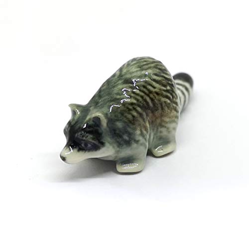 Handmade Ceramic Raccoon Figurine, Woodland Shelf Decor