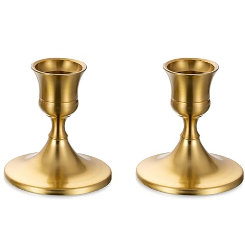 Sziqiqi Gold Candlestick Candle Holders, Set of 2 - color: Gold-style 2, size: 2 Pcs