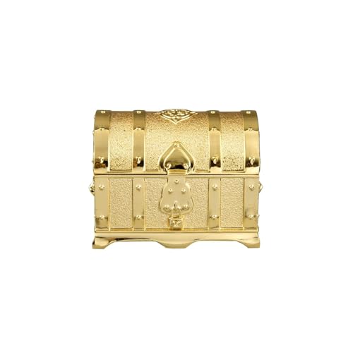 Feyarl Small Vintage Gold Treasure Box Jewelry Trinket Ring Earring Display Chest Organizer Decorative Keepsake Box Wedding Birthday Gift for Girl Women Home Dresser Tabletop Decor - color: Small