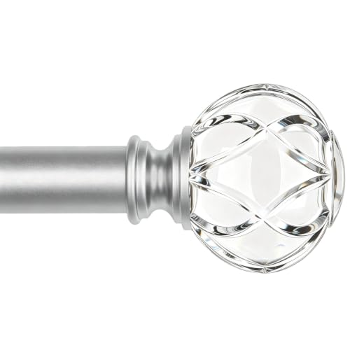 KAMANINA Silver Curtain Rods for Windows 48-84 Inch Heavy Duty Drapery Rod - color: Silver, size: 48-84"