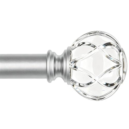 KAMANINA Silver Curtain Rods for Windows 48-84 Inch Heavy Duty Drapery Rod - color: Silver, size: 48-84"