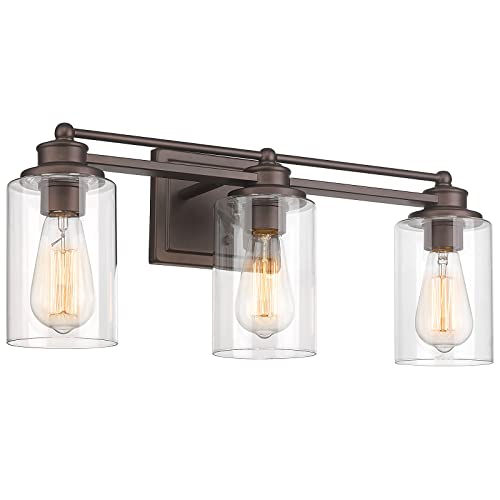 Bathroom Light Fixtures, HWH 3-Light Vanity Light Fixture Over Mirror, Industrial Wall Sconce Lighting, Oil-Rubbed Bronze Finish, 5HLT63B-3W ORB - color: ORB, size: 3 Lights