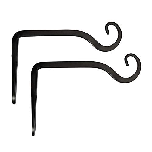 Mkono 6 Inc Plant Hangers, 2 Pack Hanging Plant Brackets Hooks for Wall - color: Black, size: 6 Inch