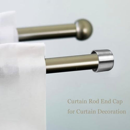 Beavorty 2 PCS 28mm Curtain Rod Finials Window Drapery Curtain Rod End Window Curtain Rod Cap Drapery Pole Rail Decorative Heads for Curtain Decoration (Silver)