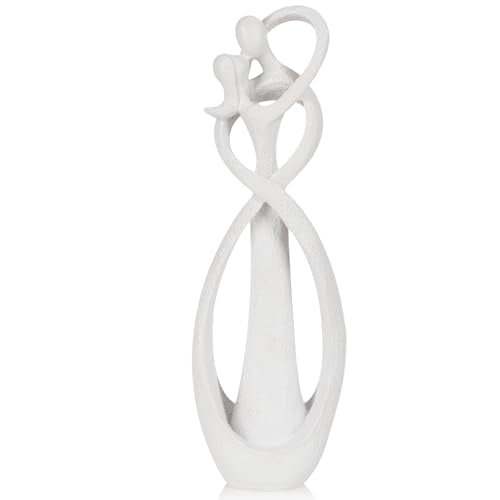 Trycooling Kissing Lovers Statue Abstract Sculpture, White, Large - color: White, size: Large