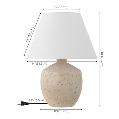 JONATHAN Y Myron 18" Concrete Effect Table Lamp, Cream, Set of 2 - color: Cream