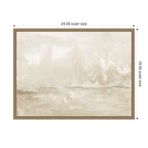 Kate and Laurel Framed Canvas Wall Art Print Dawning Warm Abstract Landscape by Naomi Hink NLS Design, 24 x 18 Sylvie Dark Gold Frame, Modern Contemporary, Abstract Art for Wall Decor