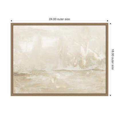 Kate and Laurel Framed Canvas Wall Art Print Dawning Warm Abstract Landscape by Naomi Hink NLS Design, 24 x 18 Sylvie Dark Gold Frame, Modern Contemporary, Abstract Art for Wall Decor