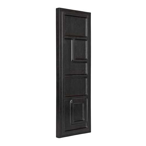 Kate and Laurel Yuvan Decorative Carved Wall Art Plaque, 13 x 36, Black, Modern Hand Carved Dimensional Art Panel for Solid Wood Wall Decor for Home Design - color: Black